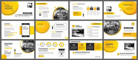 Fototapeta na wymiar Presentation and slide layout background. Design yellow and orange gradient geometric template. Use for business annual report, flyer, marketing, leaflet, advertising, brochure, modern style.
