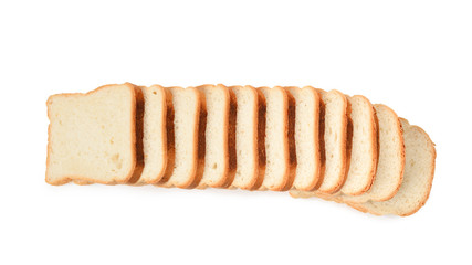 Bread slices isolated on white background.