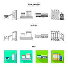 Vector design of production and structure sign. Collection of production and technology stock symbol for web.