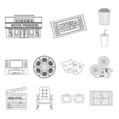 Vector design of cinematography and studio sign. Collection of cinematography and entertainment stock vector illustration.