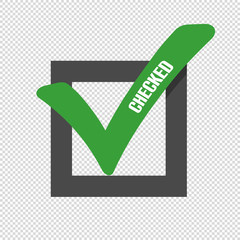 Checkmark Icon - Vector Illustration - Isolated On Transparent Background