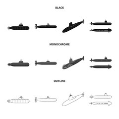 Vector illustration of war  and ship logo. Set of war  and fleet stock vector illustration.