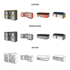 Vector illustration of facade and housing icon. Set of facade and infrastructure stock symbol for web.