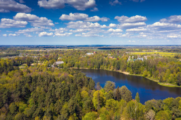Naklejka na ściany i meble Lake and forest in Kazdanga, Latvia.