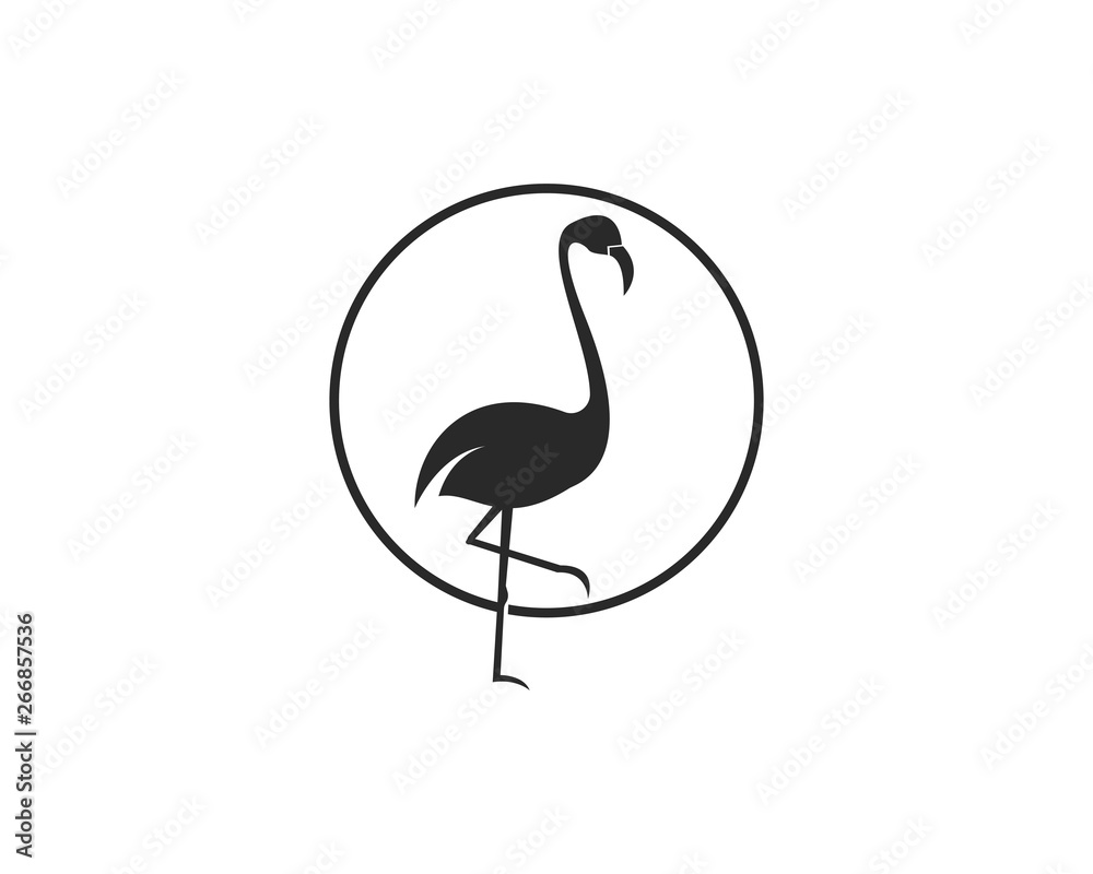 Wall mural flamingo logo ilustration vector