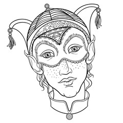young face  elf coloring book