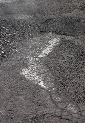 Aged coarse asphaltic road surface texture