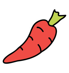 Carrot doodle icon design isolated on white background