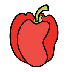 Bell pepper or capsicum icon isolated on white background
