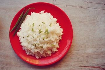 Indian Comfort food, homemade fish curry and white rice