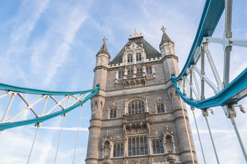 Fototapeta na wymiar LONDON, UK - JUN14, 2017: People travel to visit tower brideg in London, UK