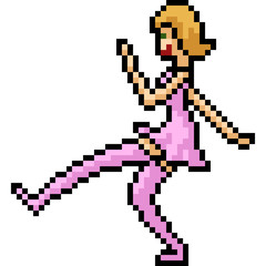 vector pixel art ballet girl