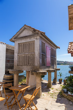 Combarro, Spain. Traditional Galician horreo granary