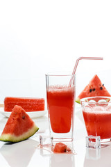 Fresh watermelon and watermelon juice