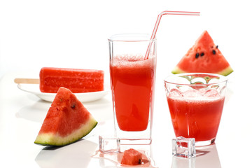 Fresh watermelon and watermelon juice