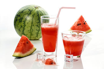 Fresh watermelon and watermelon juice