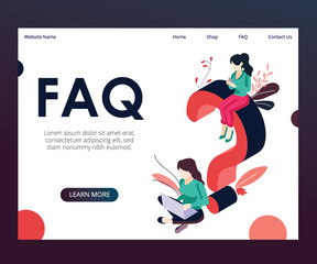 Isometric Artwork Concept of FAQ
