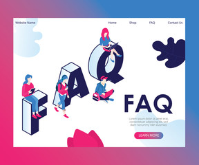Isometric Artwork Concept of FAQ