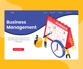 Isometric Artwork Concept of Business Management 