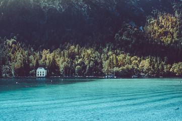 Beautiful view of lake Plansee, Tyrol, Austria.