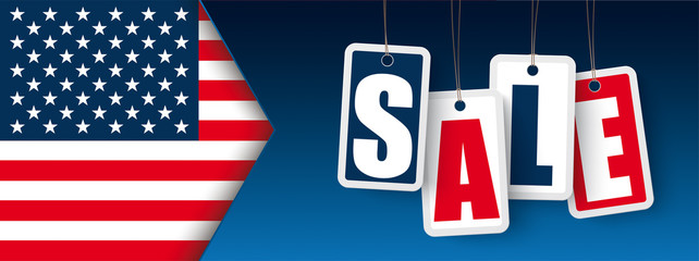 Header Arrow USA Flag Price Stickers Sale