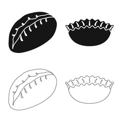 Vector design of products  and cooking logo. Collection of products  and appetizer stock vector illustration.