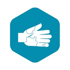 Hand with stains icon. Simple illustration of hand with stains vector icon for web