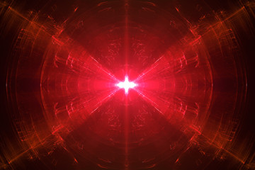 red circular wave glow. kaleidoscope lighting effect.