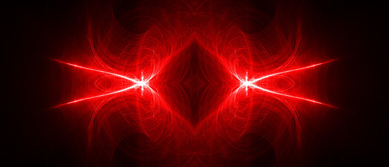 red circular wave glow. kaleidoscope lighting effect.