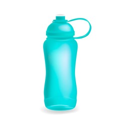 Blue sport bottle vector sportive water bottled drink thermo and fitness plastic energy beverage sporting set of bottling flask isolated on white background