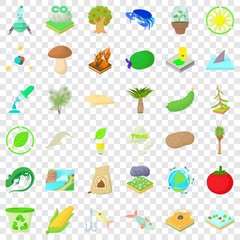 Biology and ecology icons set. Cartoon style of 36 biology and ecology vector icons for web for any design