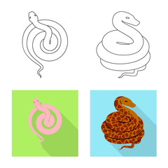 Vector illustration of mammal and danger sign. Set of mammal and medicine vector icon for stock.