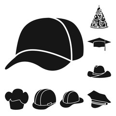 Vector design of beanie  and beret symbol. Collection of beanie  and napper vector icon for stock.