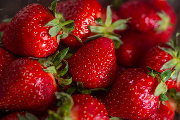 Fresh spring strawberry, organic berries from farm