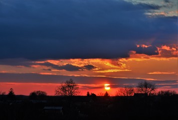 shades of sunset in the sky