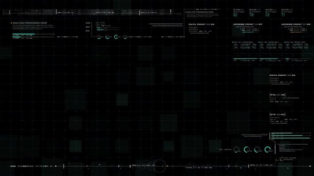 Futuristic graphic user interface head up display screen blank template with digital data telemetry information display for graphic overlay