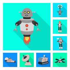 Vector design of science and cosmic  logo. Collection of science and technology  stock vector illustration.