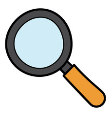 Doodle design of magnifier icon.