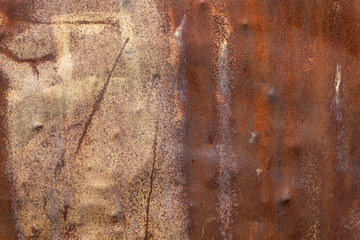 Old Weathered Corrugated Rusty Metal Texture