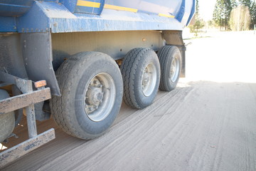 heavy truck wheels from a dump truck