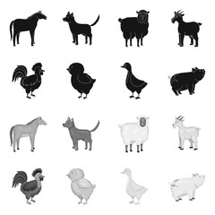 Isolated object of breeding and kitchen  logo. Collection of breeding and organic  vector icon for stock.