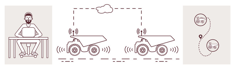 Smart transportations and trucking. Monitoring and control of trucking. New technologies.