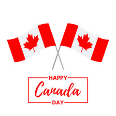 Canada Day. Vector. Happy Canada Day banner with flags. Greeting card, poster, background template. Colorful illustration.