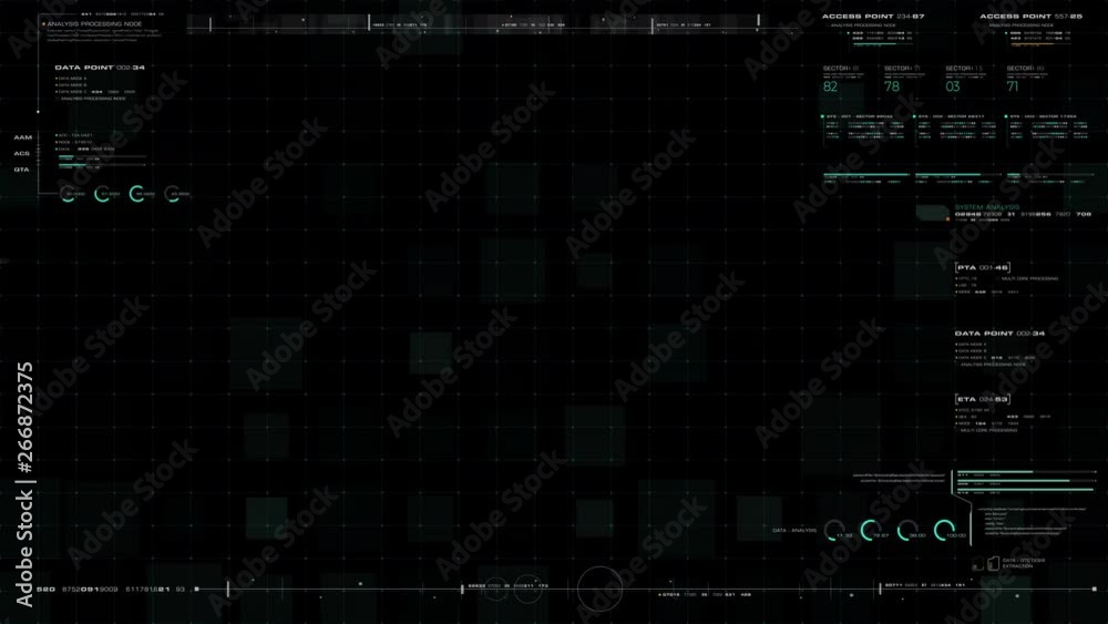 Poster Futuristic graphic user interface head up display screen blank template with digital data telemetry information display for graphic overlay