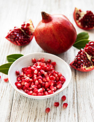 Ripe pomegranate fruits
