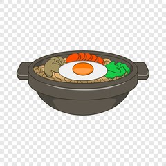 Bibimbap korean dish icon. Cartoon illustration of dish vector icon for web design