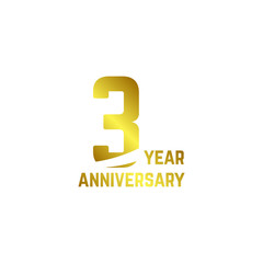 Obraz premium 3 Year Anniversary Logo Vector Template Design Illustration
