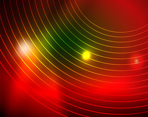 Neon circles abstract background