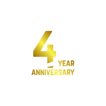 4 Year Anniversary Logo Vector Template Design Illustration
