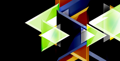 Glossy shiny triangles background